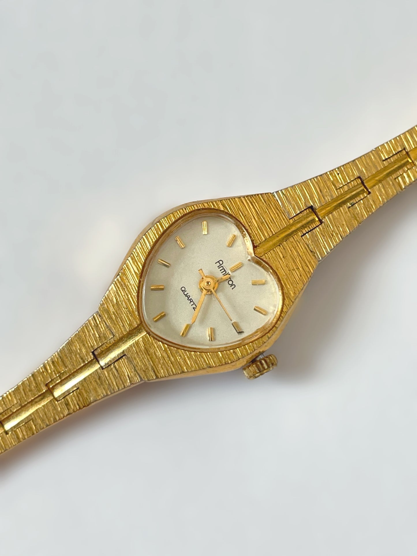 Gold Tone Arminton Heart Shaped Dial Watch